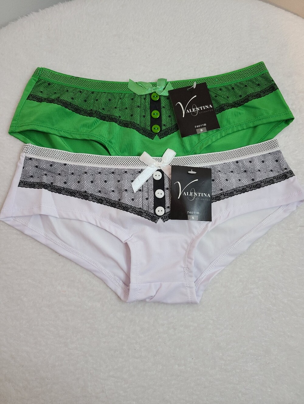 Y2K Valentina 2pk Smooth Microfiber Tuxedo Hipster Panties Size Sm